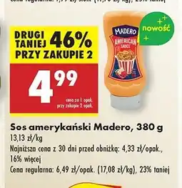 Biedronka Sos american sauce Madero oferta