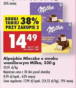 Biedronka Czekoladki waniliowe Milka alpejskie mleczko oferta