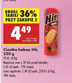 Biedronka Ciastka czekoladowe Hit Hit bahlsen oferta