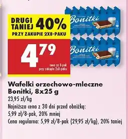 Biedronka Wafelki orzechowo-mleczne Bonitki oferta