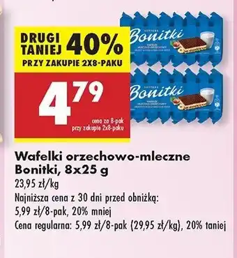Biedronka Wafelki orzechowo-mleczne Bonitki oferta