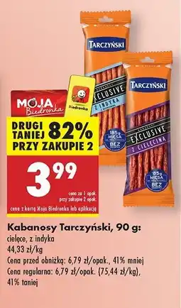 Biedronka Kabanosy cielęce Tarczyński exclusive oferta