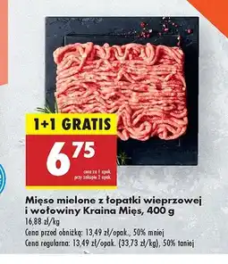 Biedronka Mięso mielone z łopatki wieprzowej i wołowej Kraina mięs oferta