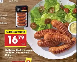 Biedronka Kiełbasa śląska cheddar Czas na grill oferta
