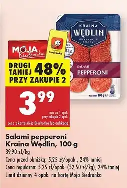 Biedronka Salami pepperoni Kraina wędlin oferta