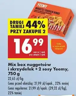 Biedronka Mix box nuggets i skrzydełek + 2 sosy Yeemy oferta