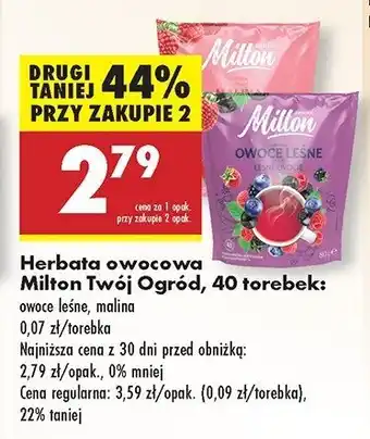 Biedronka Herbata owoce leśne Milton oferta