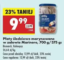 Biedronka Filety śledziowe w zalecie octowej rolmopsy Marinero oferta
