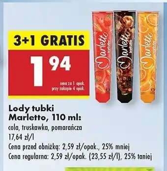 Biedronka Lody pomarańczowe Marletto oferta