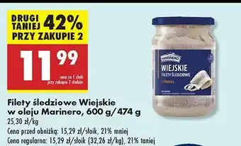 Biedronka Filety śledziowe wiejskie w oleju Marinero oferta