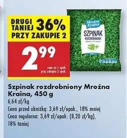 Biedronka Szpinak rozdrobniony Mroźna kraina oferta