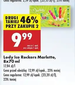 Biedronka Lód waniliowy w polewie kiwi x2 + mango-marakuja x2 + truskawka x2 + wiśnia x2 Marletto oferta