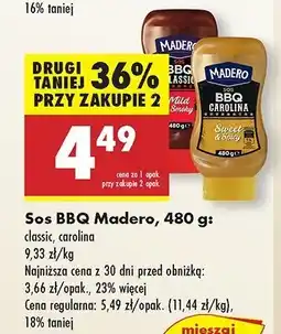 Biedronka Sos barbecue original Madero oferta