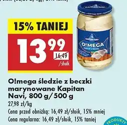 Biedronka Śledzie z beczki marynowane Kapitan navi oferta