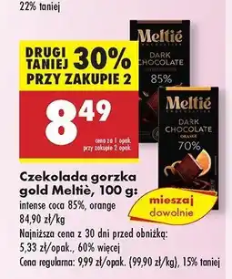 Biedronka Czekolada gorzka 70 % z pomarańczami Meltie oferta