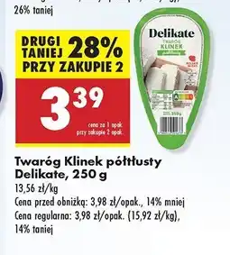 Biedronka Twaróg klinek półtłusty Delikate oferta