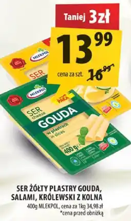 Arhelan Ser żółty plastry Gouda, Salami, Królewski Milko oferta