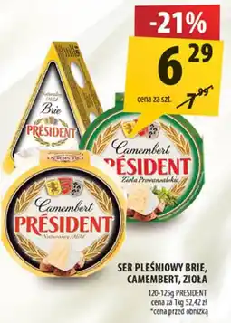 Arhelan Ser pleśniowy Brie, Camembert, Zioła 125g President oferta