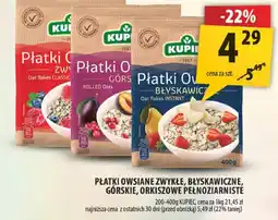 Arhelan Płatki owsiane zwykłe, błyskawiczne, górskie, orkiszowe pełnoziarniste 200-400g Kupiec oferta