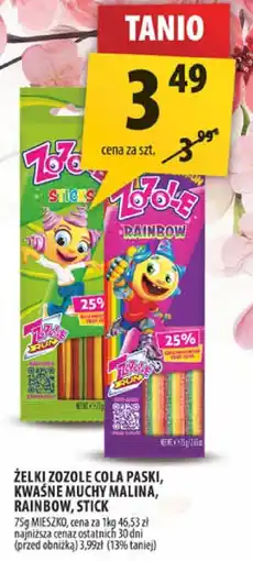 Arhelan Żelki Zozole cola paski, kwaśne muchy malina, rainbow, śliwka oferta