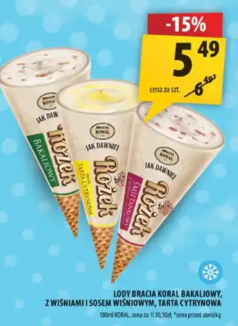 Arhelan Lody Bracia Koral bakaliowy, z wiśniami i sosem wiśniowym, tarta cytrynowa oferta