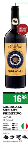 Biedronka Wino Zodiacale Merlot Primitivo Medium Dry oferta