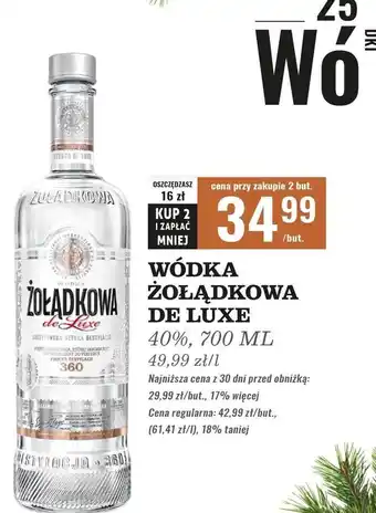 Biedronka Wódka Żołądkowa Gorzka De Luxe oferta