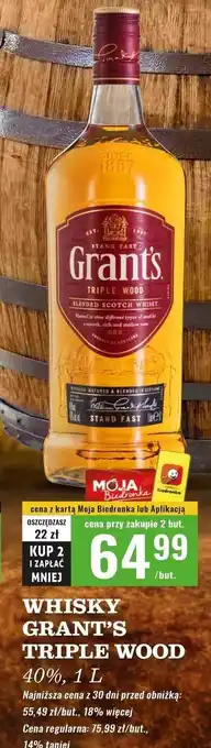 Biedronka Whisky Grant's Triple Wood oferta