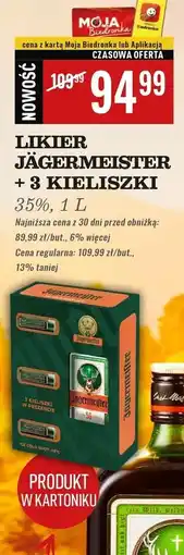Biedronka Likier + 3 szklanki Jagermeister oferta