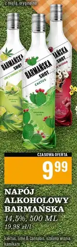 Biedronka Likier 14.5% Barmańska Shot Lime & Cannabis Sativa oferta