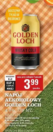Biedronka Whisky + cola Golden Loch oferta