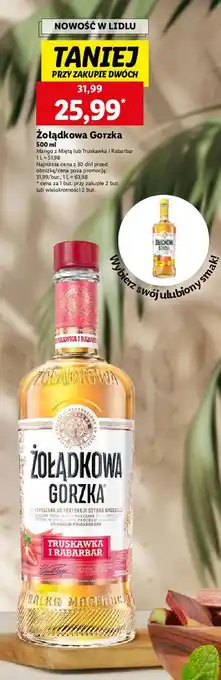 Lidl Wódka Żołądkowa Gorzka Truskawka I Rabarbar oferta