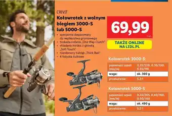 Lidl Kołowrotek z wolnym biegiem 5000-s Crivit oferta