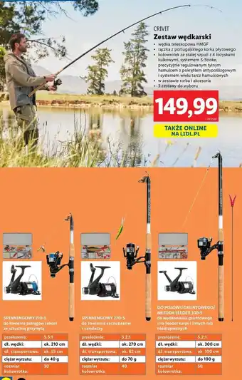 Lidl Zestaw wędkarski gruntowy i metody feeder 300-5 Crivit oferta
