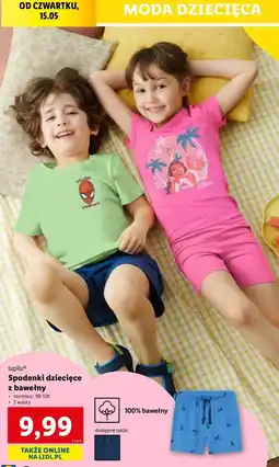 Lidl Spodenki dziecięce z bawełny 98-128 Lupilu oferta