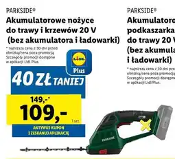 Lidl Nożyce akumulatorowe do trawy i żywopłotu Parkside oferta