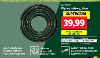 Lidl Wąż ogrodowy 20 m, 13 mm Parkside oferta