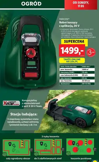 Lidl Robot koszący 20 v Parkside oferta