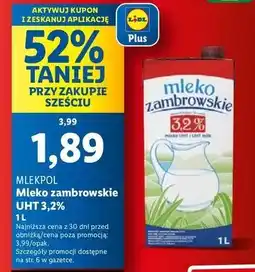 Lidl Mleko 3.2% Zambrowskie oferta