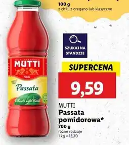 Lidl Passata pomidorowa z bazylią Mutti oferta