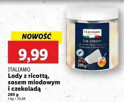 Lidl Lody z ricottą sosem miodowym i czekoladą Italiamo oferta