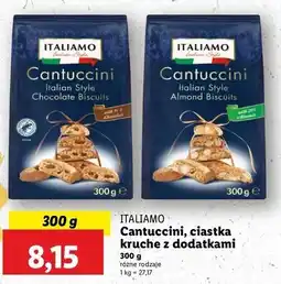 Lidl Włoskie ciastka cantuccini czekoladowe Italiamo oferta