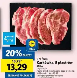 Lidl Karkówka wieprzowa bez kości w plastrach Rzeźnik Codzienna Dostawa oferta