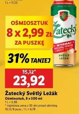 Lidl Piwo Zatecky Svetly Lezak oferta