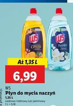 Lidl Płyn do mycia naczyń jaśmin W5 oferta