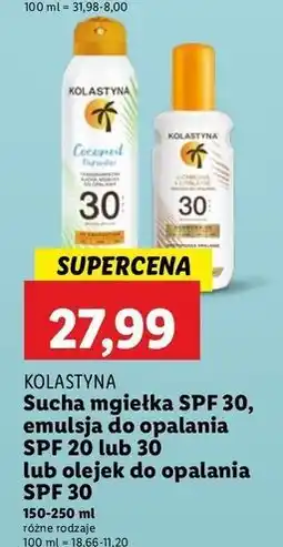 Lidl Olejek do opalania spf 30 Kolastyna Protect Beauty oferta