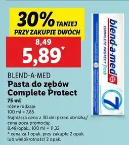 Lidl Pasta do zębów doskonałe odświeżanie Blend-A-Med Complete Protect Fresh 7 oferta
