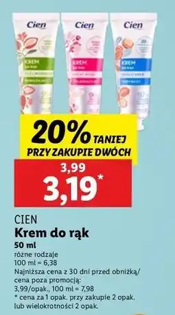 Lidl Krem do rąk nawilżający Cien oferta