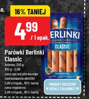 Polomarket Parówki Berlinki Classic Animex oferta