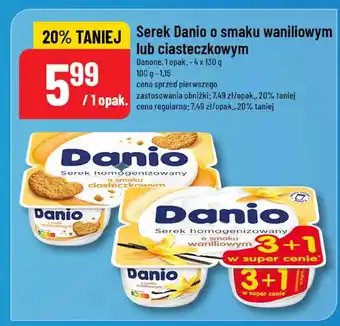 Polomarket Serek Danio o smaku ciasteczkowym 4x130g Danone oferta